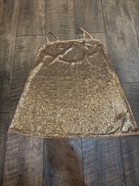 Free People Gold Sequin Mini Slip Dress